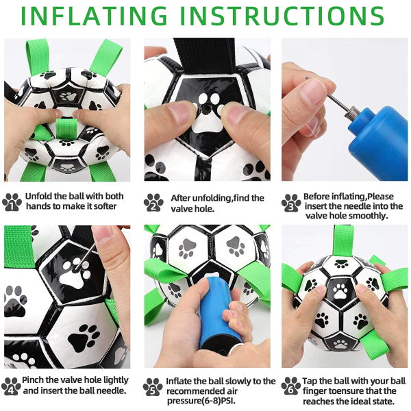 Interactive Dog Soccer Ball With Grab Tabs
